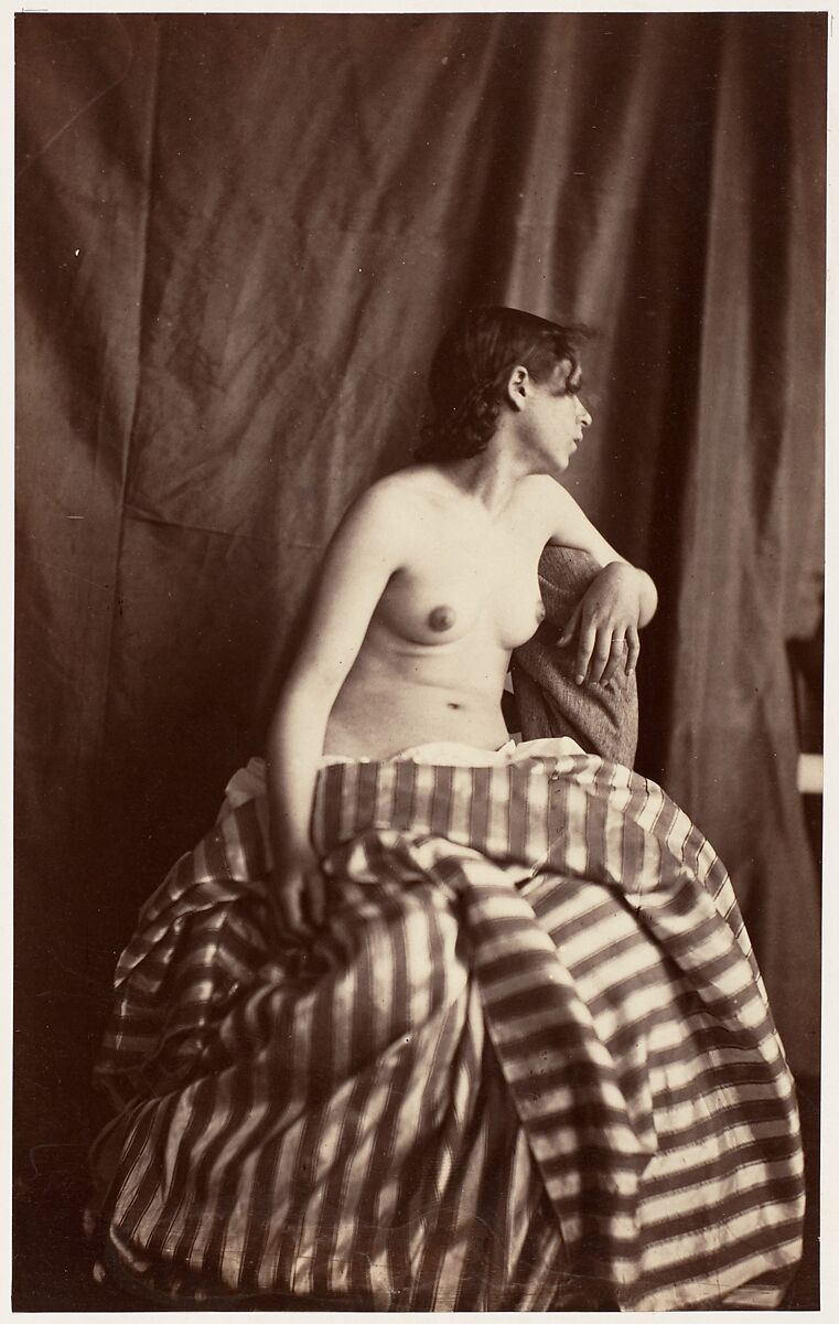 [Nude Study], Eugène Durieu (French, Nîmes 1800–1874 Geneva), Albumen silver print from glass negative 