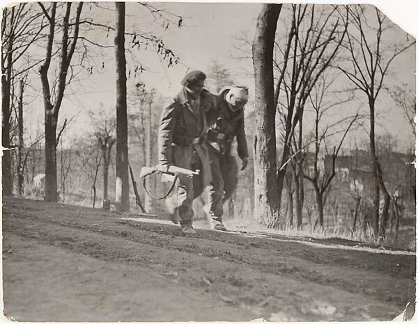 Helping a Wounded . . ., Robert Capa (American (born Hungary), Budapest 1913–1954 Thai Binh), Gelatin silver print 