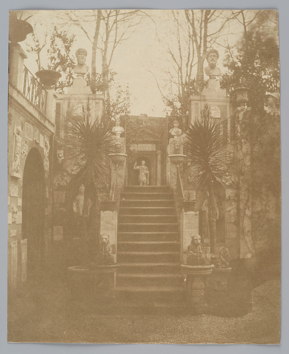 [Stairs], Giacomo Caneva (Italian, 1812–1865), Salted paper print from paper negative 