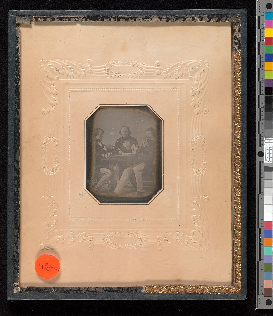 Three Men Playing Cards, W. &amp; F. Langenheim (American, active 1843–1874), Daguerreotype