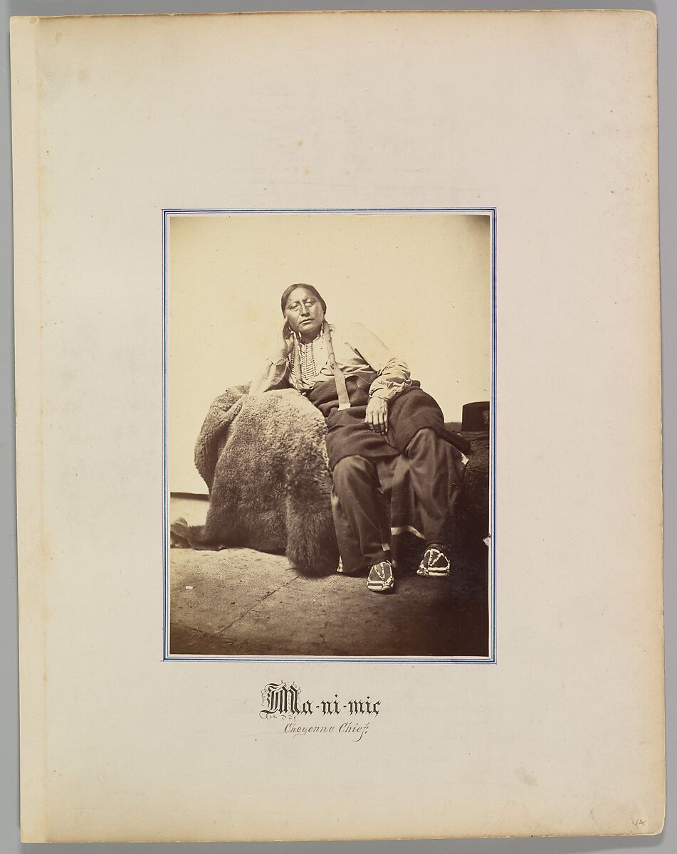 Ma-ni-mic, Cheyenne Chief, William Stinson Soule (American, 1836–1908), Albumen silver print from glass negative 