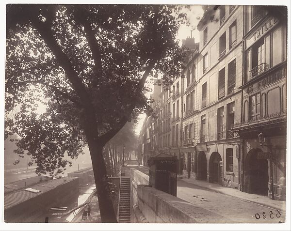 Quai d'Anjou, 6h du matin, Eugène Atget (French, Libourne 1857–1927 Paris), Matte albumen silver print from glass negative 