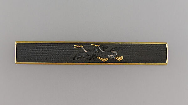 Knife Handle (Kozuka), Gold, copper-gold alloy (shakudō), silver, Japanese 