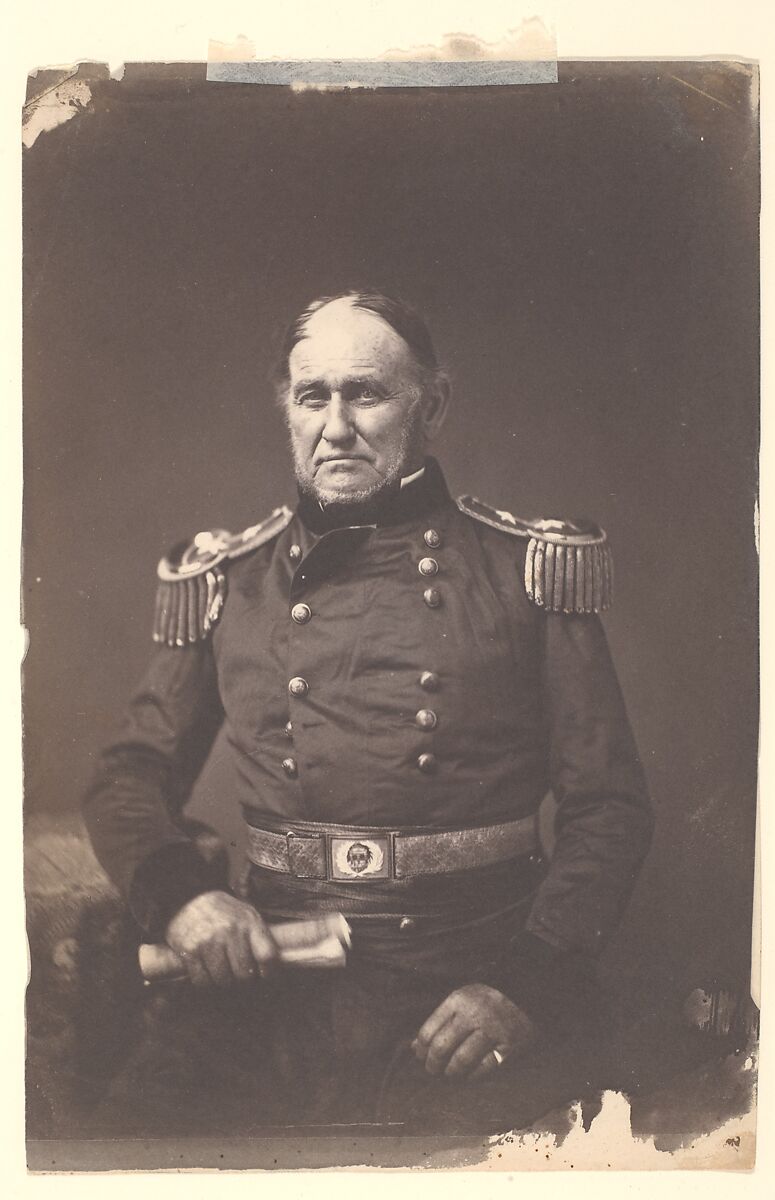 Major General David E. Twiggs, Mathew B. Brady (American, born Ireland, 1823?–1896 New York), Salted paper print from glass negative 