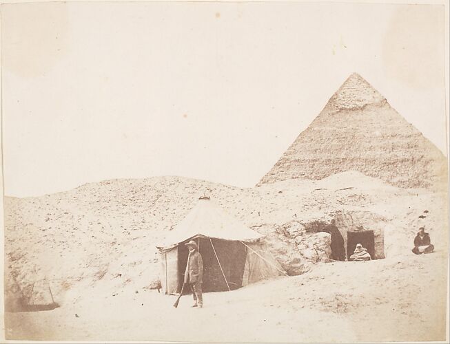 [The Photographer before his Tent on the Site of the Pyramid of Khafre (Chephren)]