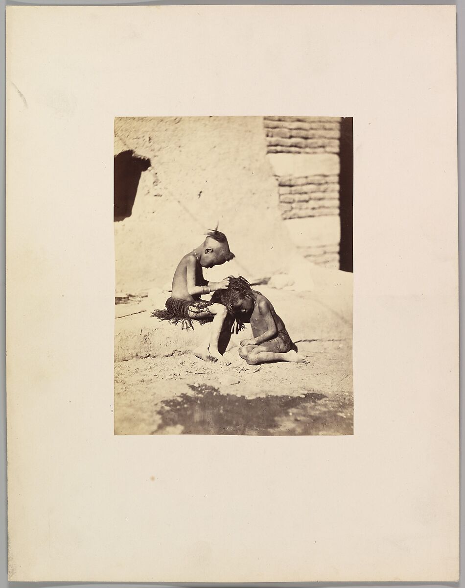 [Two Young Nubians], Unknown (French), Albumen silver print from glass negative 