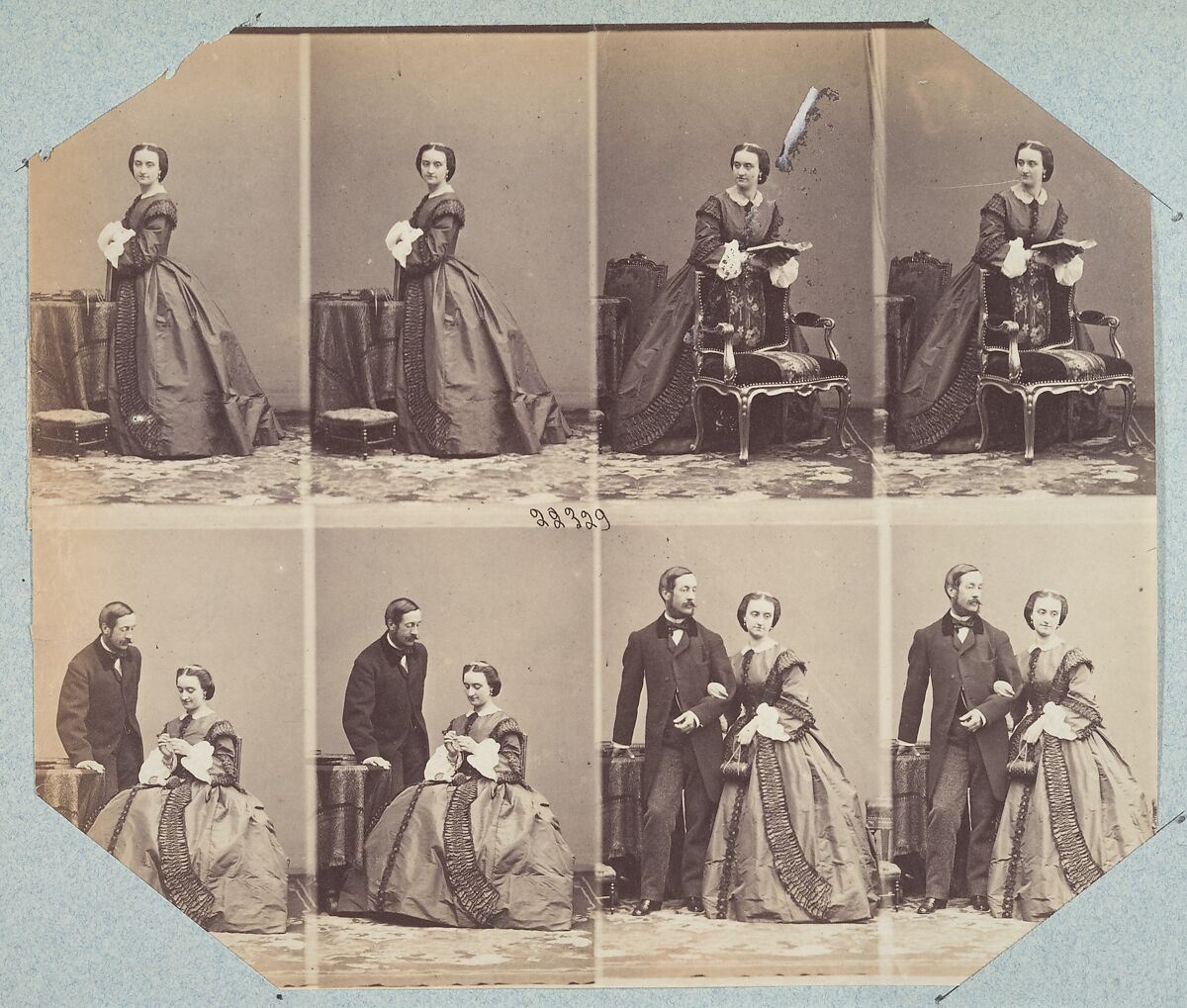 Demi-Monde II 57, André-Adolphe-Eugène Disdéri (French, Paris 1819–1889 Paris), Albumen silver prints from glass negatives