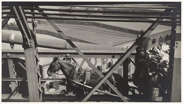[Horse-Drawn Wagon on Brooklyn Bridge], Walker Evans (American, St. Louis, Missouri 1903–1975 New Haven, Connecticut), Gelatin silver print 