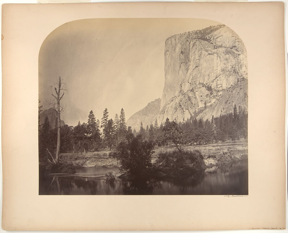 Tutucanula,  El Capitan, 4000 Feet, Carleton E. Watkins (American, 1829–1916), Albumen silver print from glass negative 