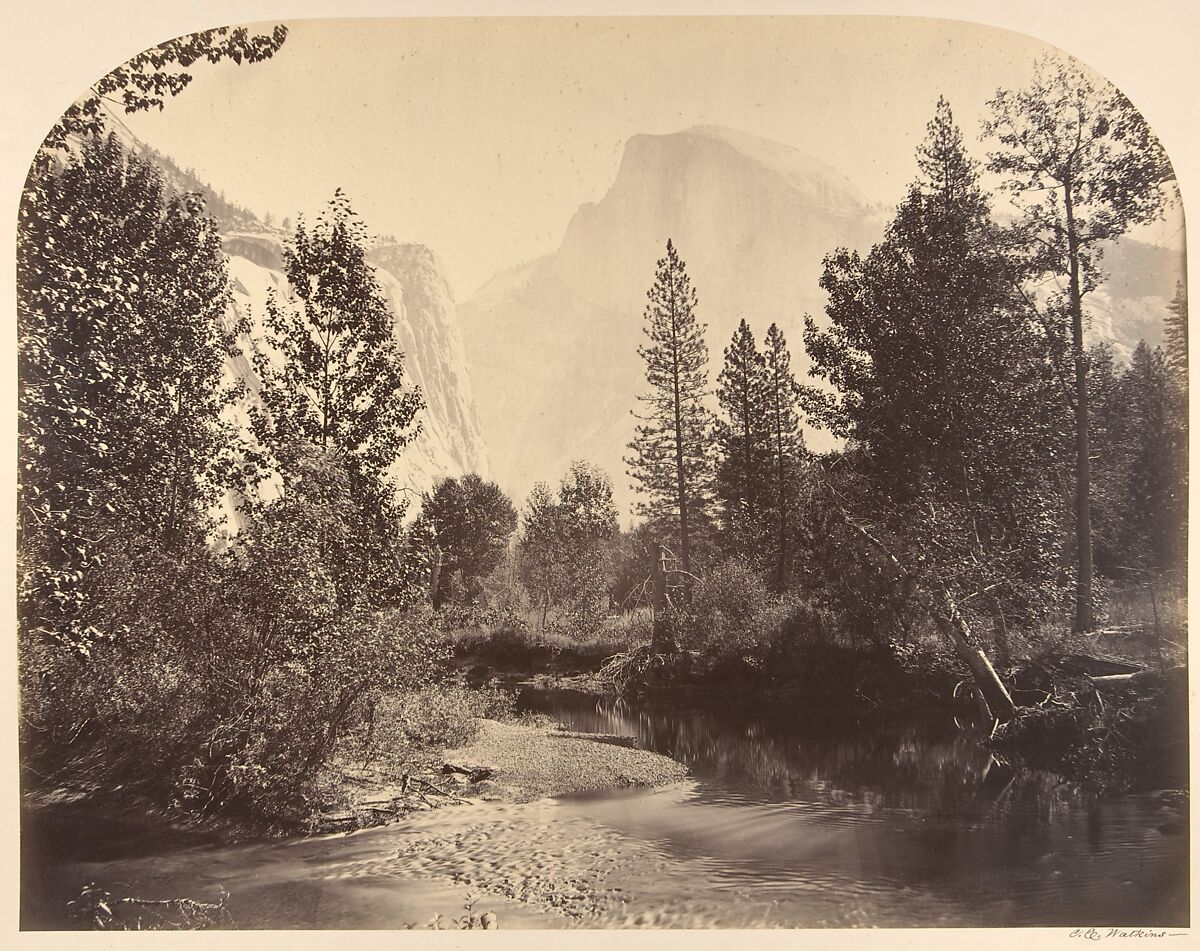 Tasayac, or the Half Dome, 4967 Feet, Carleton E. Watkins (American, 1829–1916), Albumen silver print from glass negative 