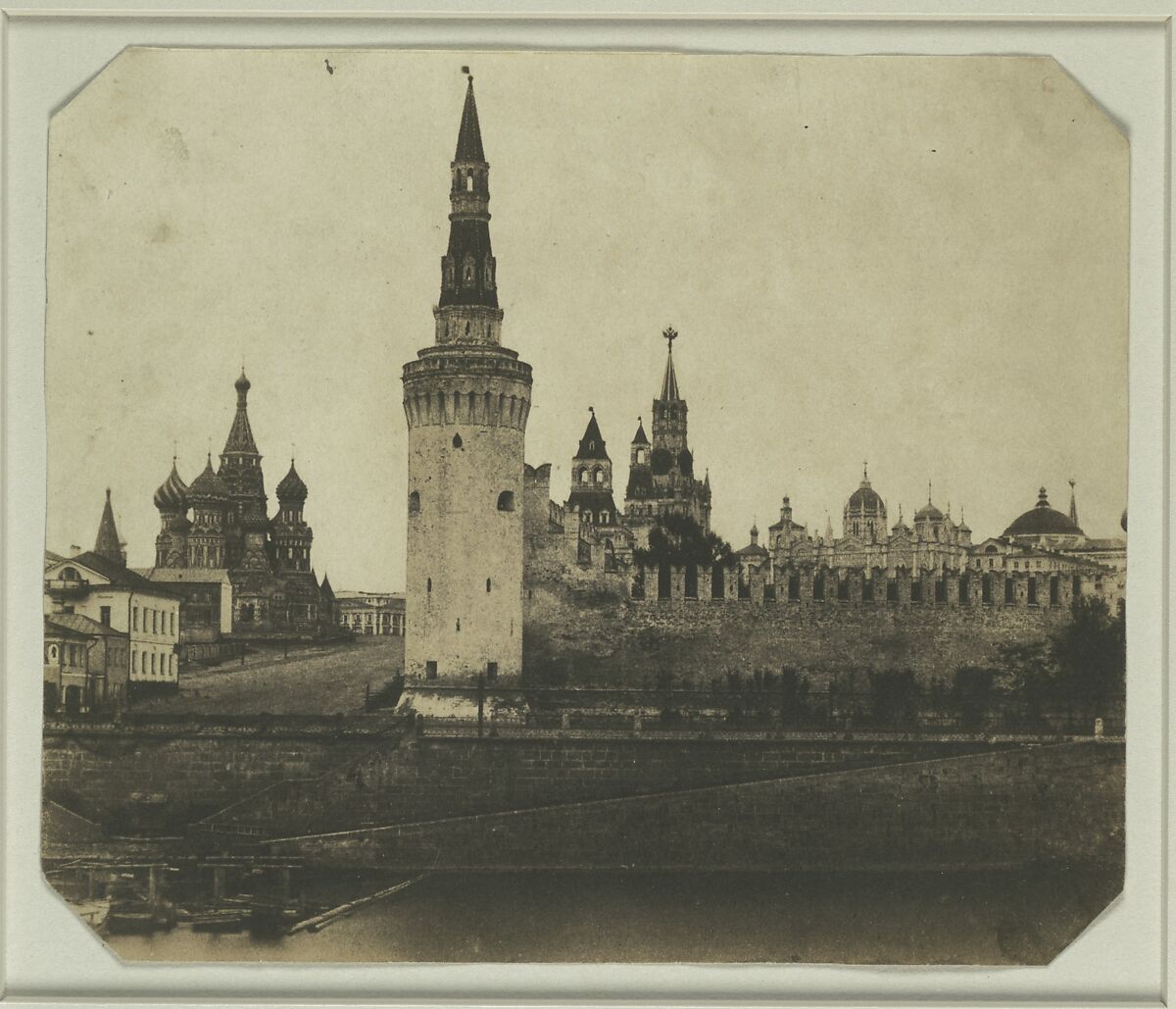 South Front of the Kremlin from the Old Bridge, Roger Fenton (British, 1819–1869), Salted paper print from paper negative 