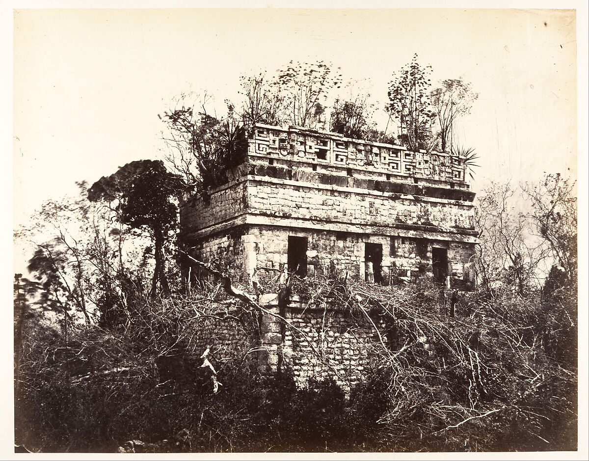 La Prison, à Chichen-Itza, Désiré Charnay (French, 1828–1915), Albumen silver print from glass negative 