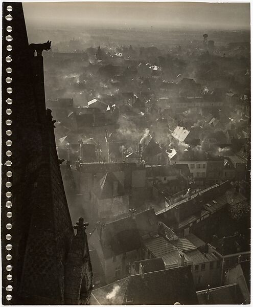 Chartres from one of the Cathedral Tower, Brassaï (French (born Romania), Brașov 1899–1984 Côte d&#39;Azur), Gelatin silver print 