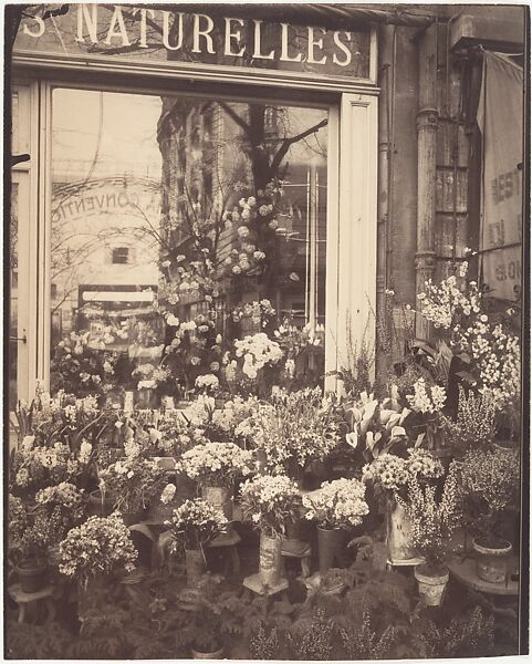 Boutique Fleurs, Eugène Atget (French, Libourne 1857–1927 Paris), Matte albumen silver print from glass negative 