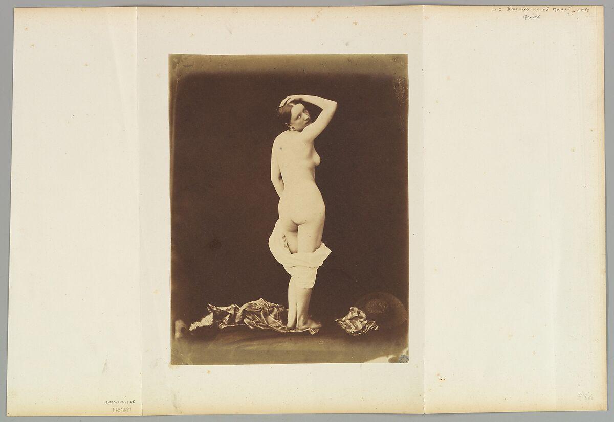 Nude, Félix-Jacques-Antoine Moulin (French, 1800–after 1875), Salted paper print from paper negative 