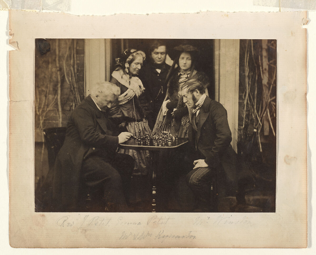 Chess Players, Attributed to Henry Maull (British, 1829–1914), Salted paper print 