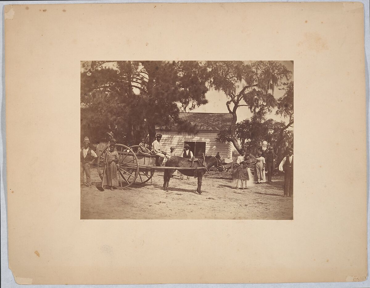 Negroes (Gwine to de Field), Hopkinson's Plantation, Edisto Island, South Carolina, Henry P. Moore  American, Albumen silver print from glass negative