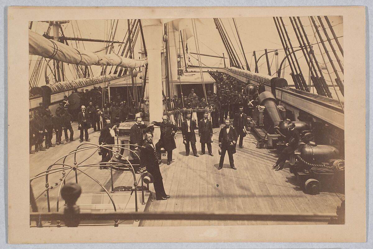 Deck of U.S. Ship Vermont, Henry P. Moore (American, 1833–1911), Albumen silver print from glass negative 