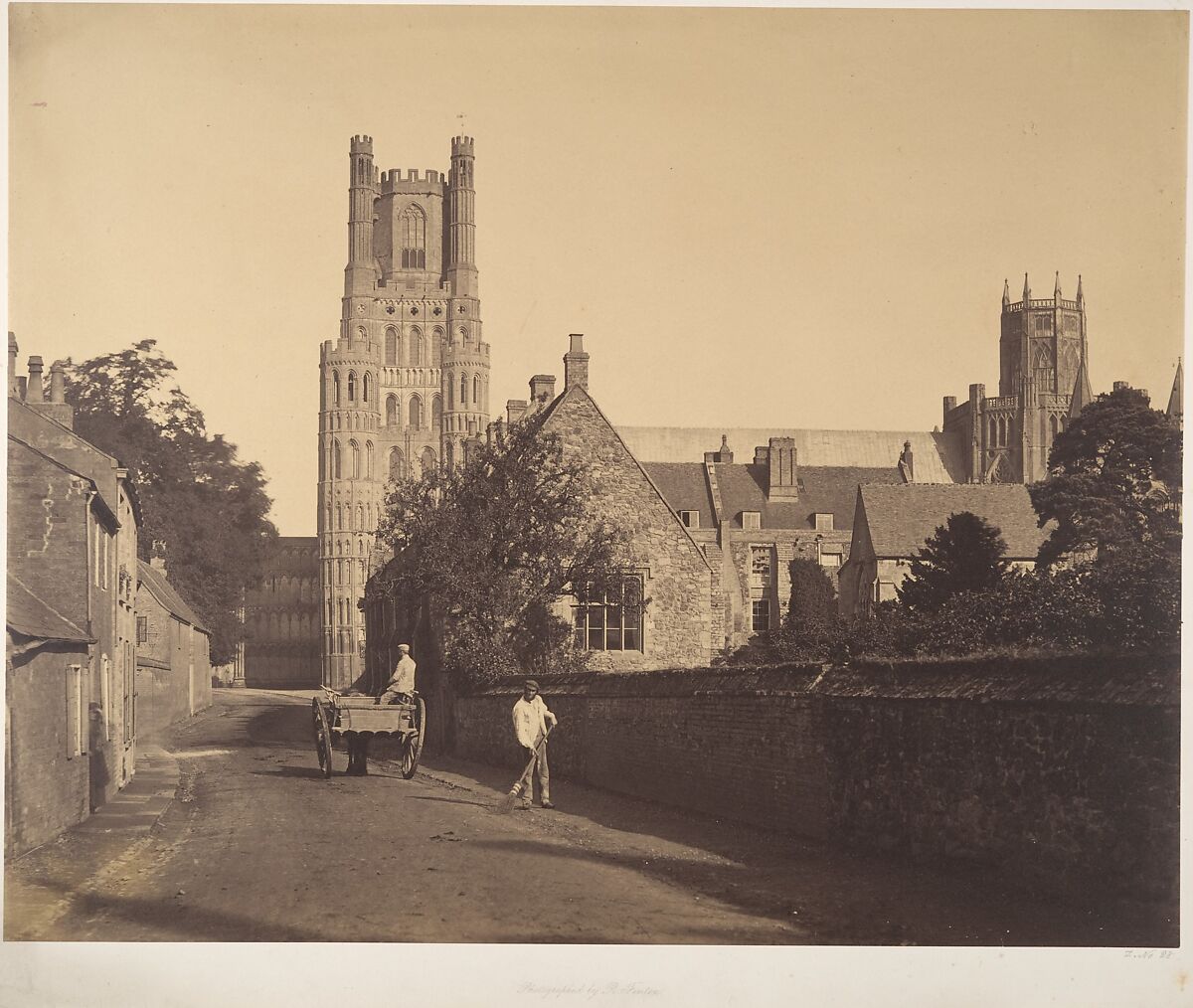 Ely Cathedral, from the Grammar School, Roger Fenton (British, 1819–1869), Albumen silver print from glass negative 