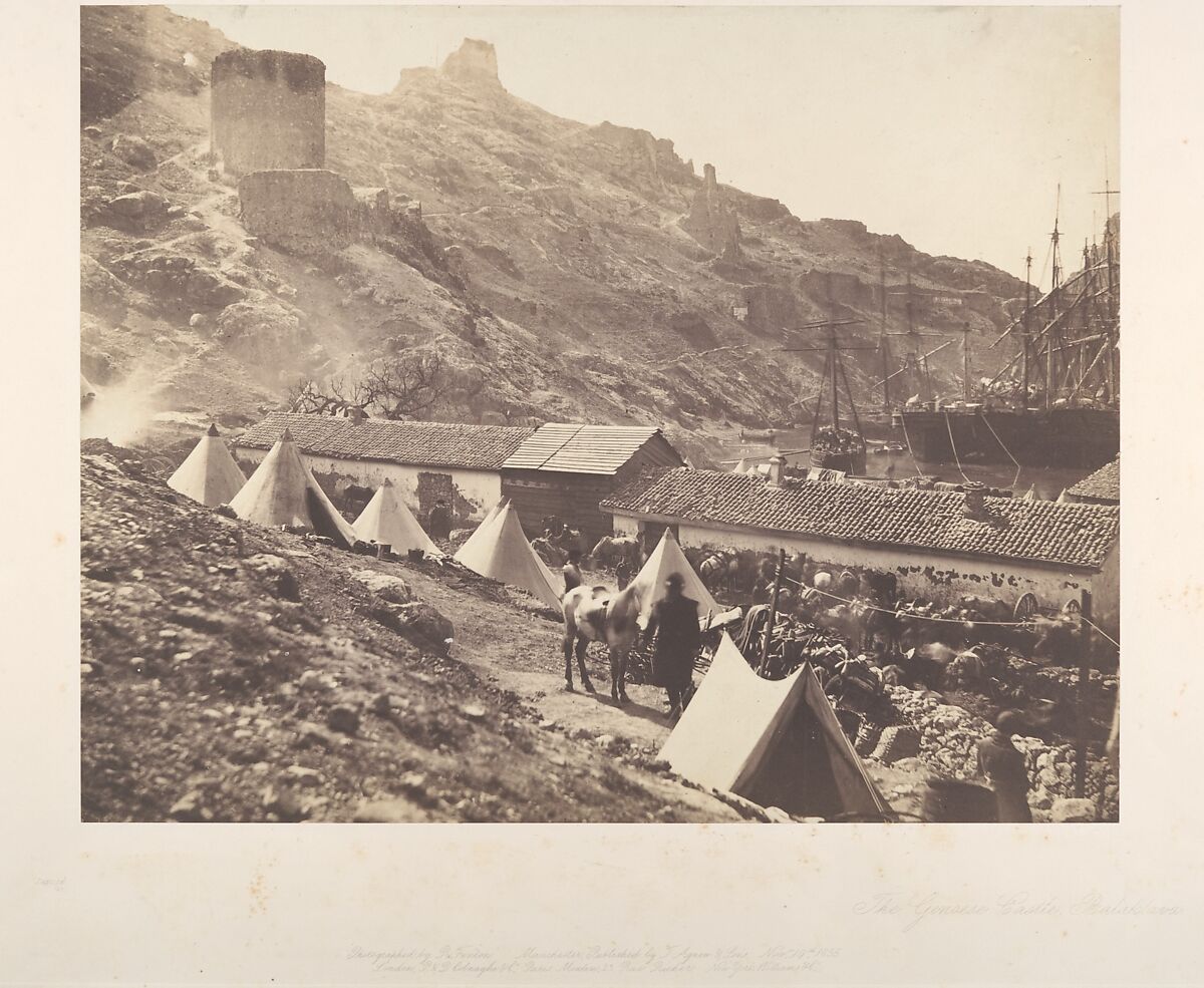 The Genoese Castle, Balaklava, Roger Fenton (British, 1819–1869), Salted paper print from glass negative 