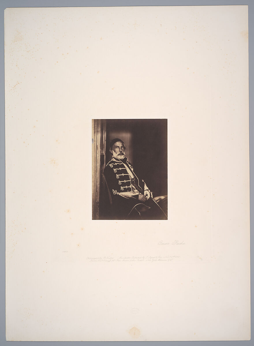 Omar Pasha, Roger Fenton (British, 1819–1869), Salted paper print from glass negative