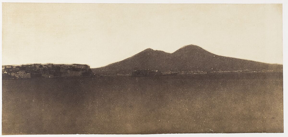 [Vesuvius from Mergellina], Giacomo Caneva (Italian, 1812–1865), Salted paper print from paper negative 
