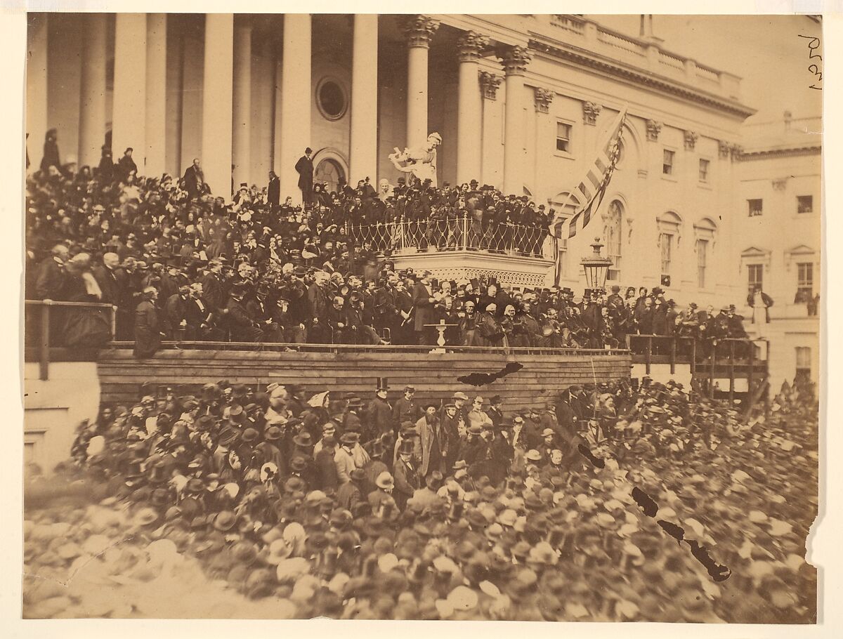 Lincoln Inauguration, Alexander Gardner (American, Glasgow, Scotland 1821–1882 Washington, D.C.), Albumen silver print from glass negative 
