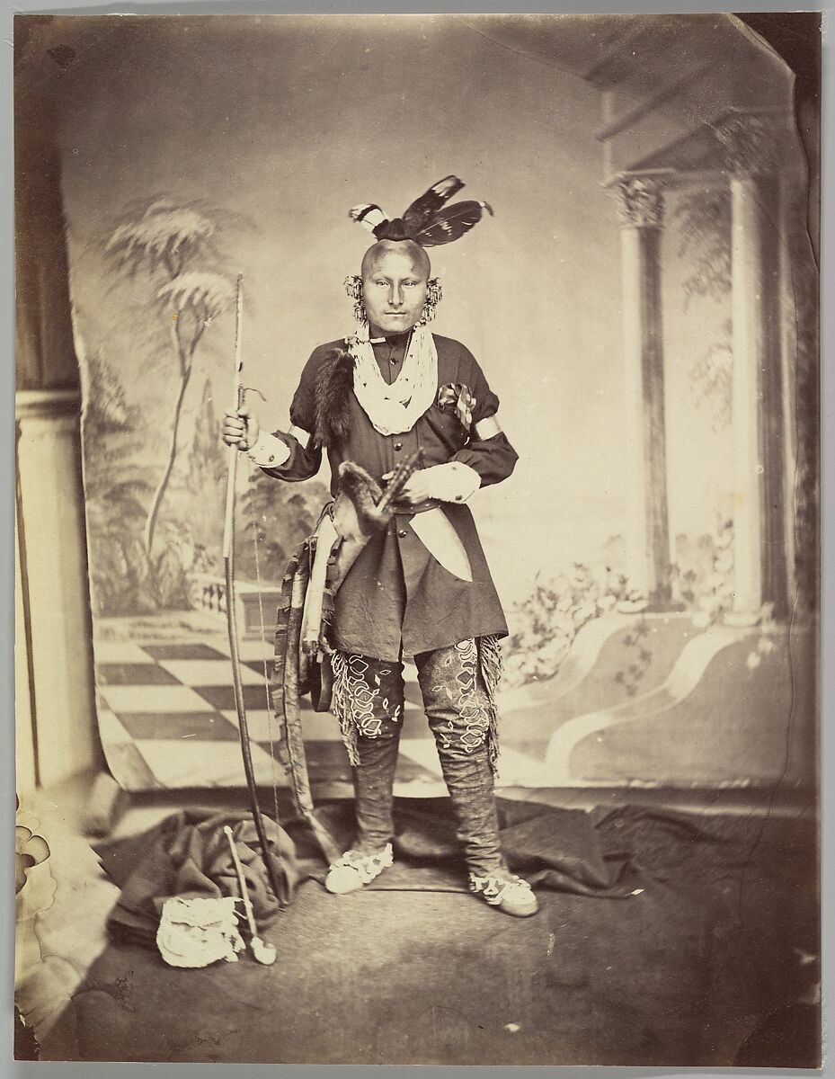[Studio Portrait of Plains Indian], Unknown (American), Albumen silver print from glass negative 