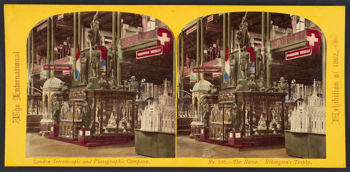 [86 Stereographic Views of The International Exhibition of 1862], William England (British), Albumen silver prints from glass negatives with applied color