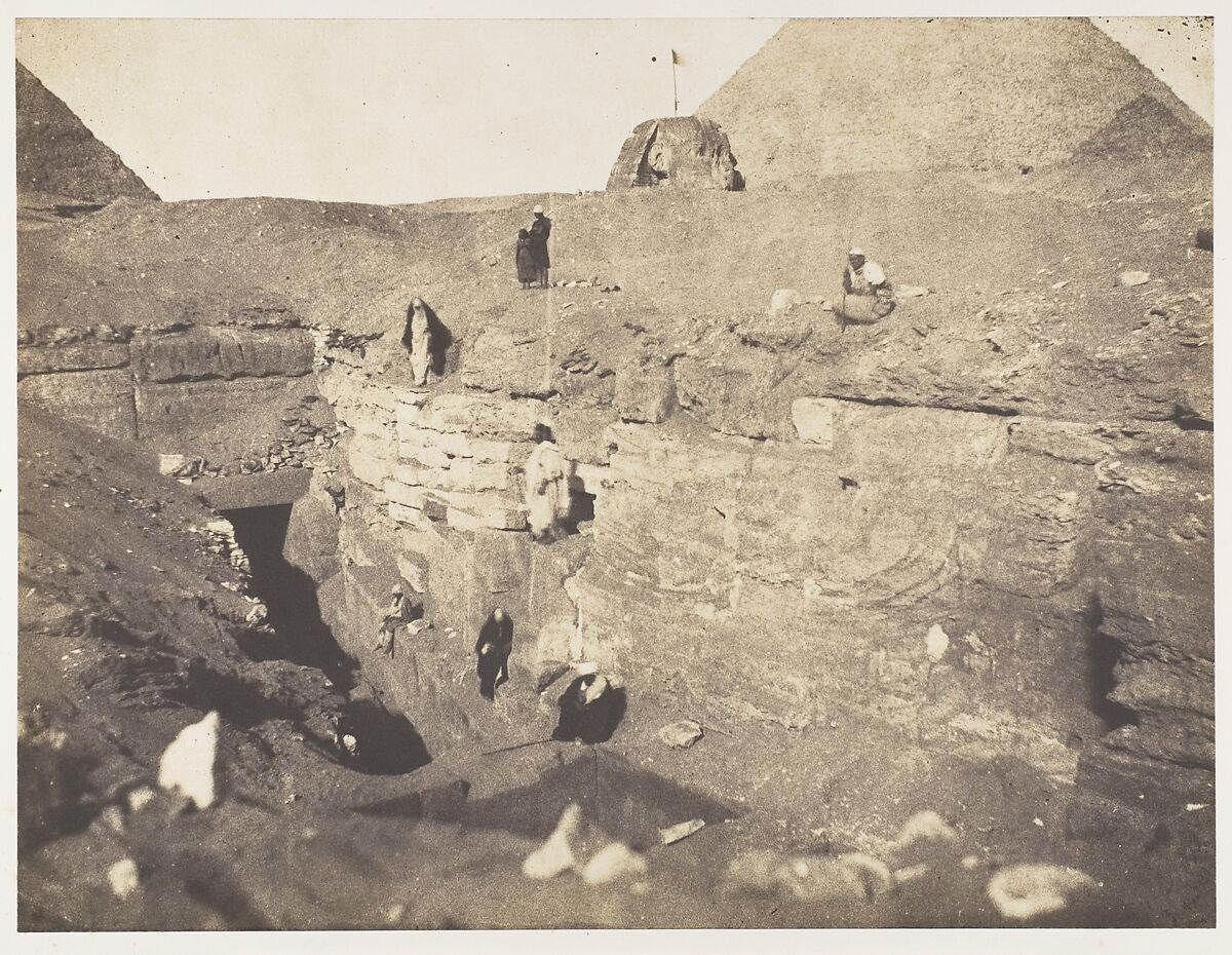[Excavations near the Sphinx], John Beasley Greene (American, born France, Le Havre 1832–1856 Cairo, Egypt), Salted paper print from paper negative 