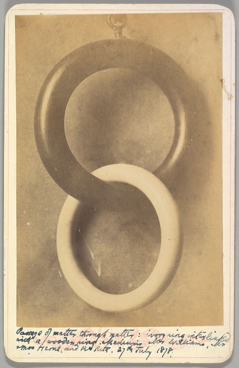Passage of Matter Through Matter, Charles Williams (British, active 1870s), Albumen silver print from glass negative 