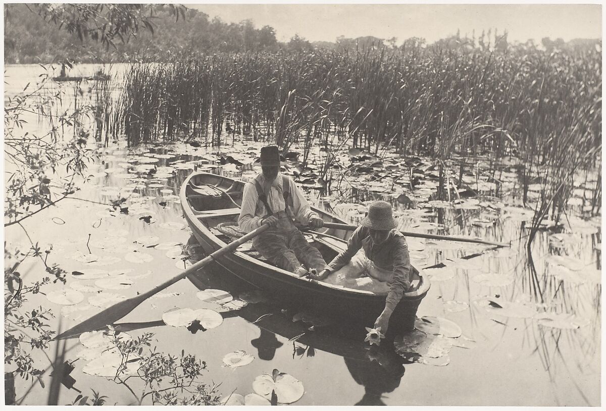 Gathering Water-Lilies, Peter Henry Emerson (British (born Cuba), 1856–1936), Platinum print from glass negative 