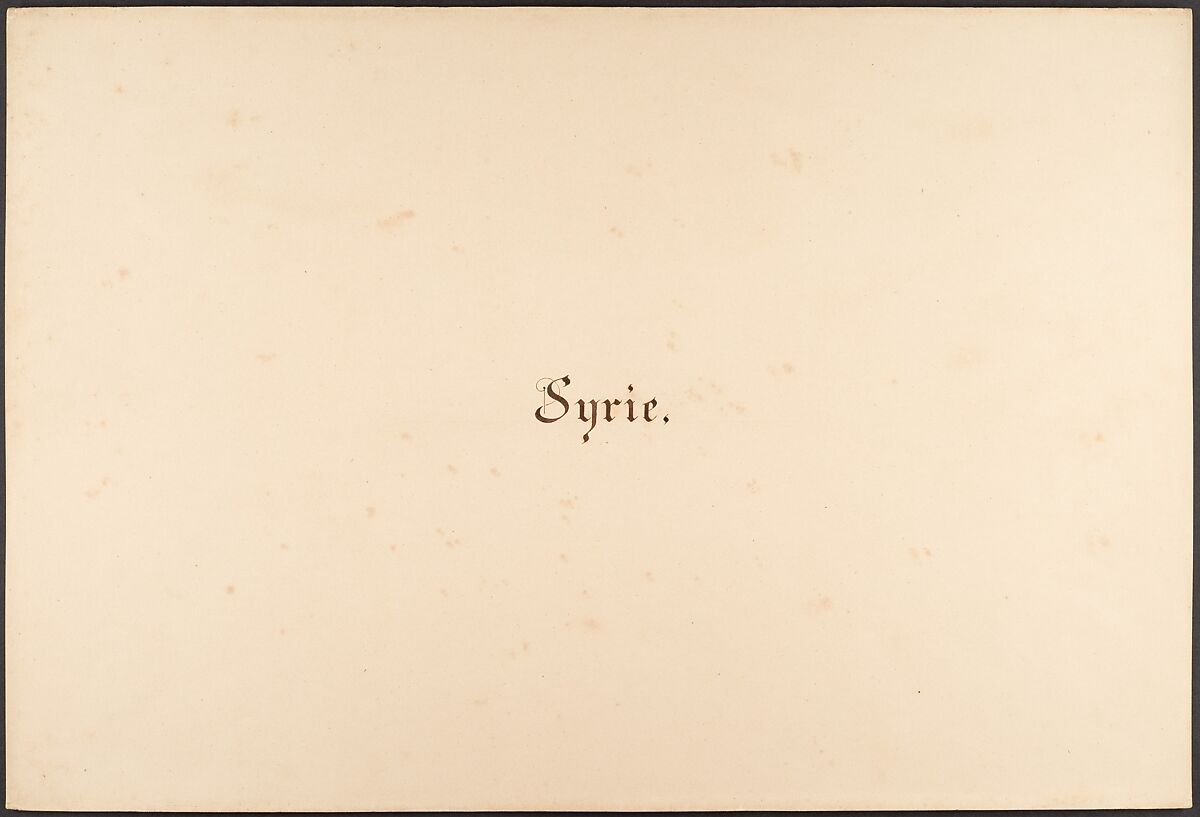 Égypte, Nubie, Syrie: Paysages et Monuments, Maxime Du Camp (French, 1822–1894), Salted paper prints from paper negatives