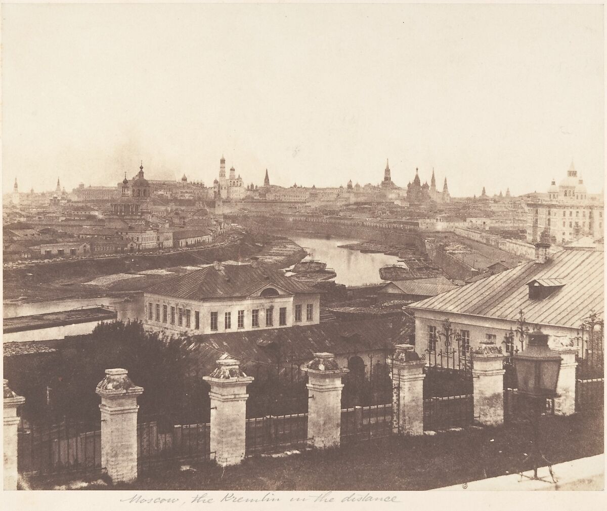 Moscow, the Kremlin in the Distance, Roger Fenton (British, 1819–1869), Salted paper print from paper negative 