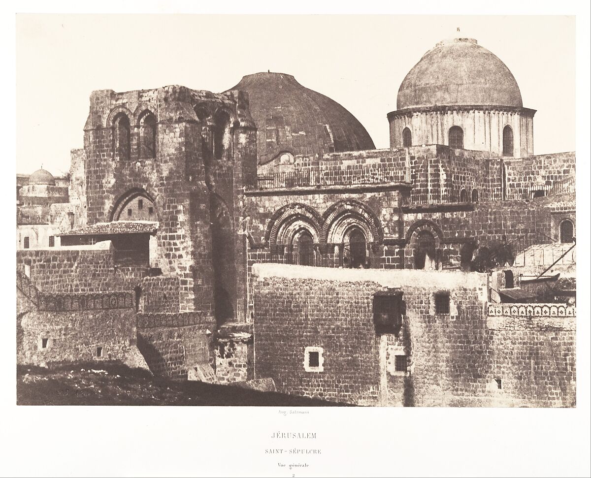 Jérusalem, Saint Sépulcre, vue générale, 2, Auguste Salzmann (French, 1824–1872), Salted paper print from paper negative 