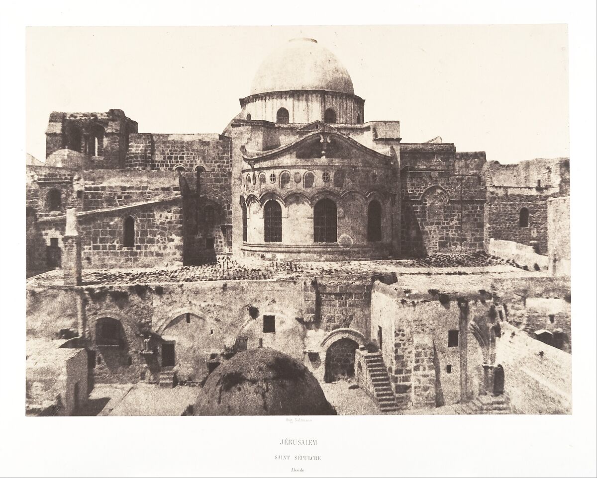 Jérusalem, Saint Sépulcre, abside, Auguste Salzmann (French, 1824–1872), Salted paper print from paper negative 