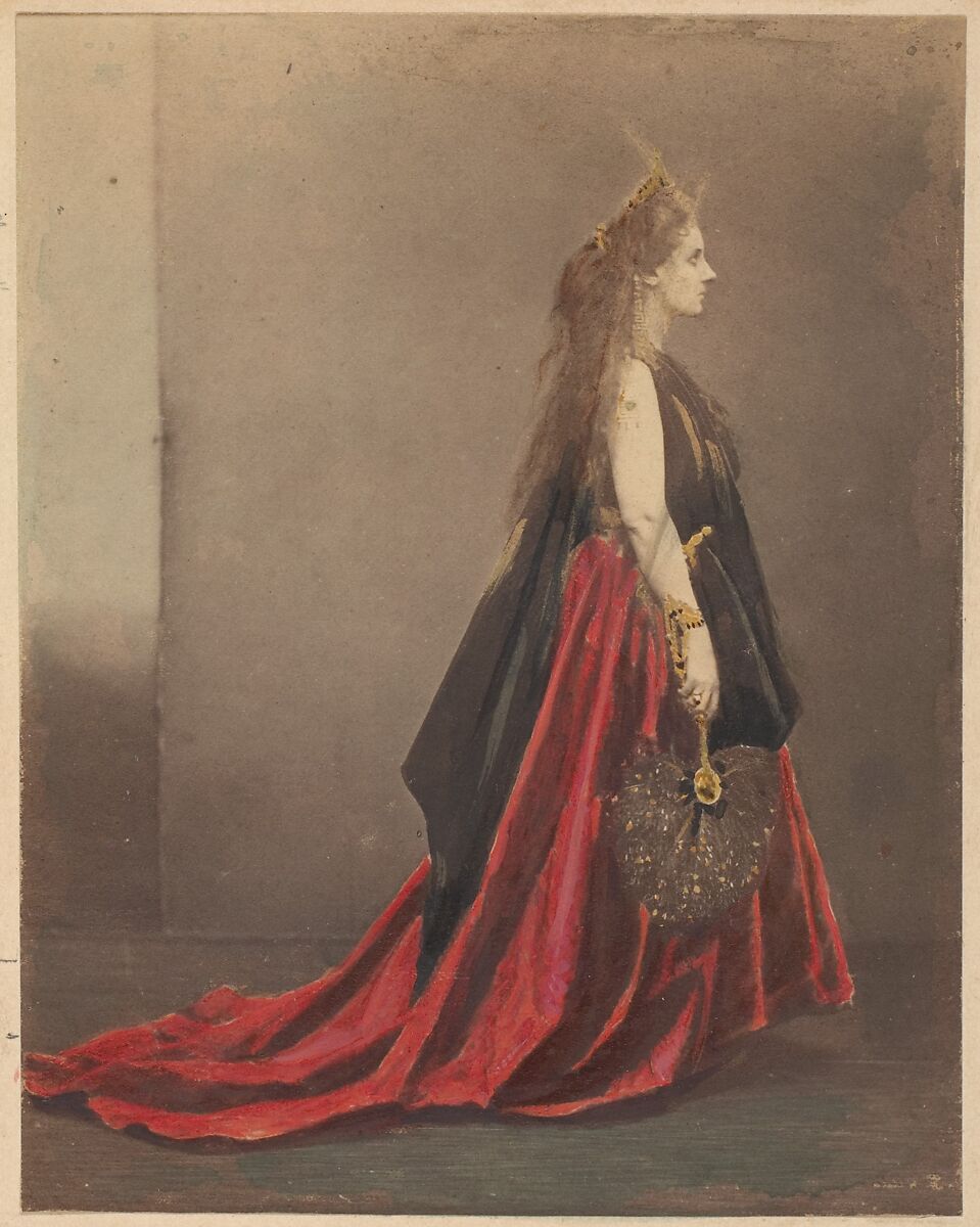 La Reine d'Étrurie, Pierre-Louis Pierson (French, 1822–1913), Albumen silver print from glass negative with applied color 