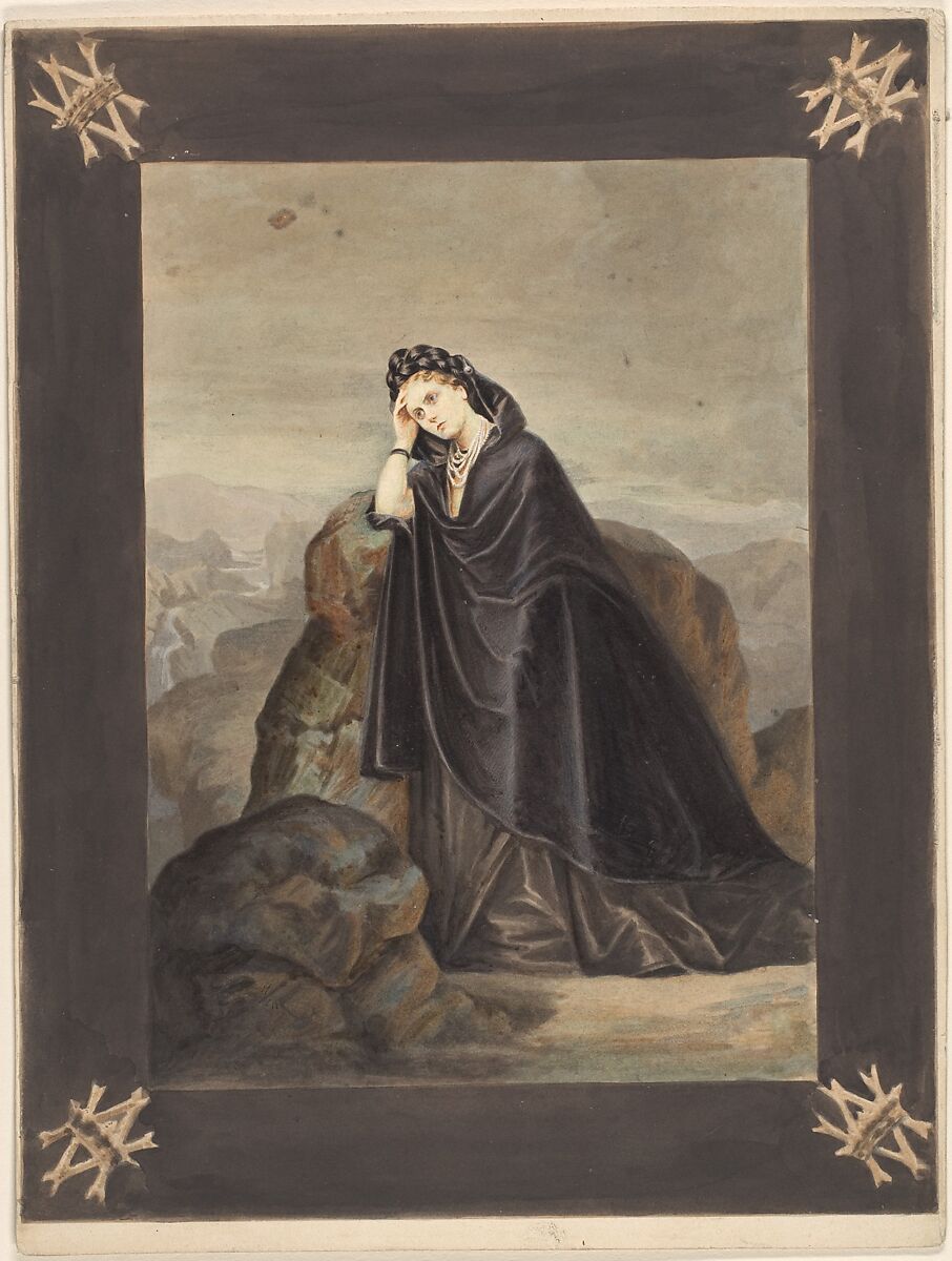 Béatrix, Pierre-Louis Pierson (French, 1822–1913), Salted paper print from glass negative with applied color 