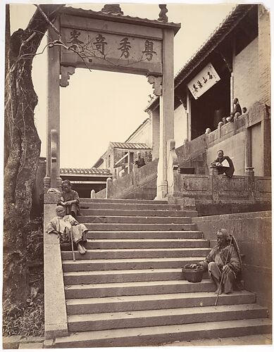 Beggars at the Gate of a Temple, Canton