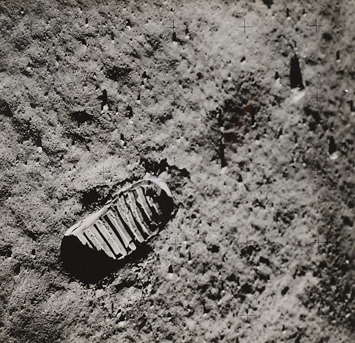 Buzz Aldrin's Footprint on the Surface of the Moon