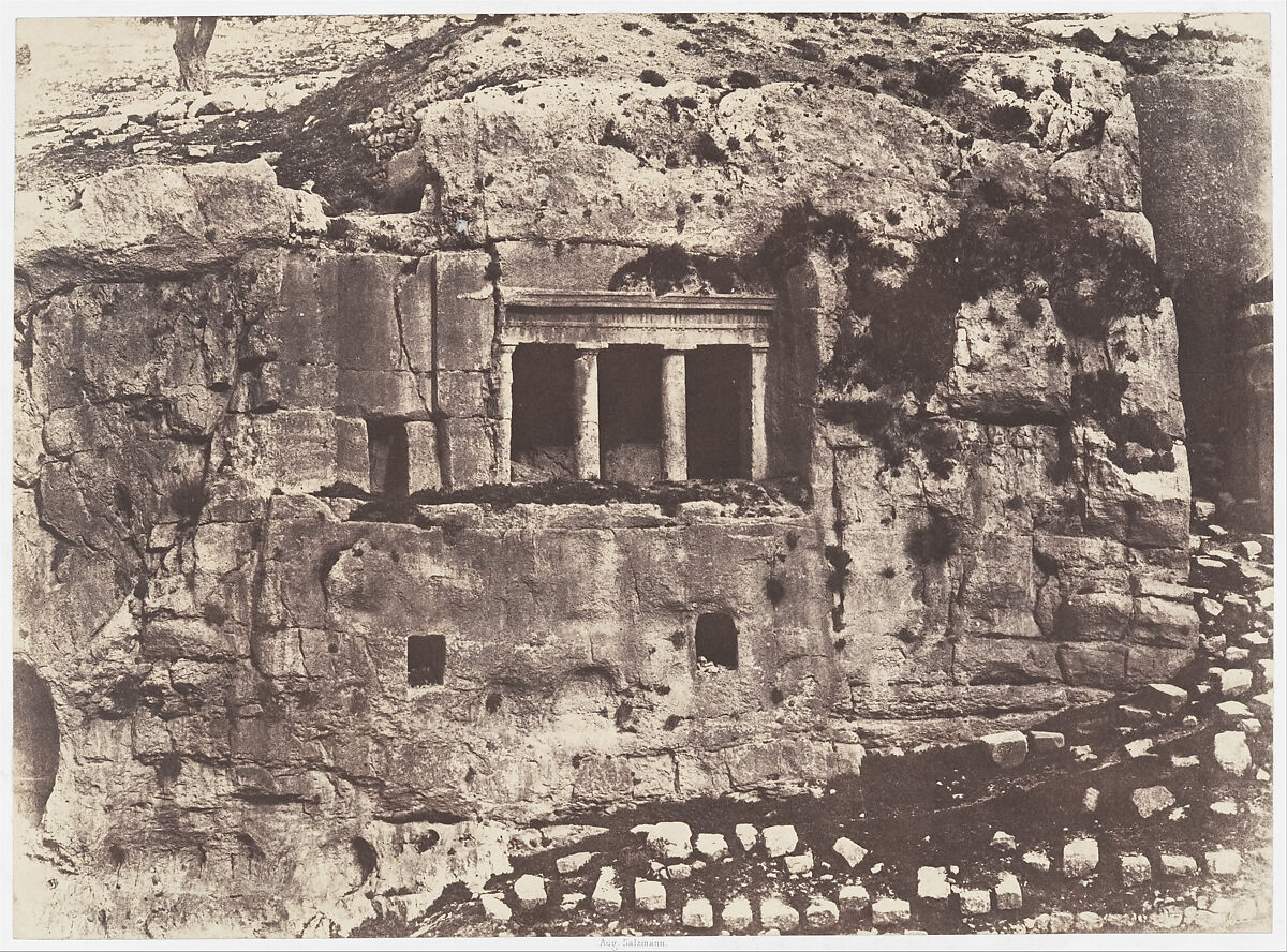 Jérusalem, Vallée de Josaphat, Tombeau de St. Jacques, Auguste Salzmann (French, 1824–1872), Salted paper print from paper negative 