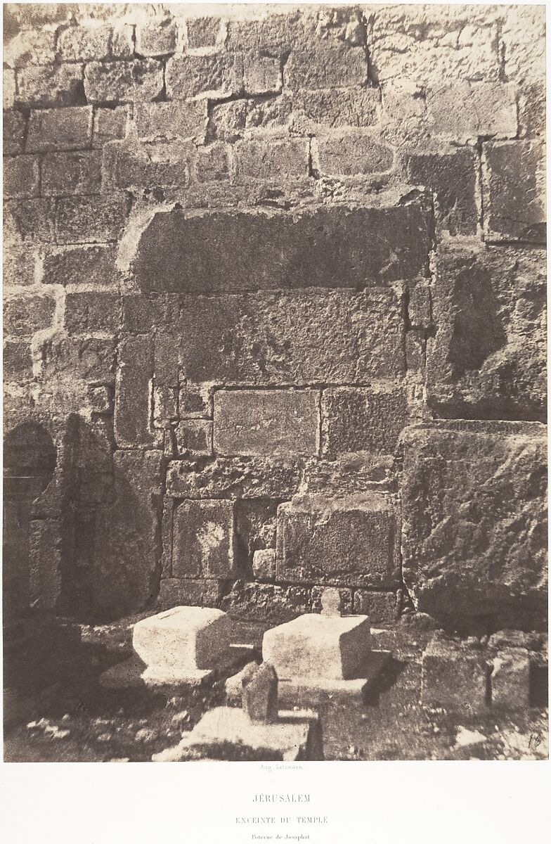 Jérusalem, Enceinte du Temple, Poterne de Josaphat, Auguste Salzmann (French, 1824–1872), Salted paper print from paper negative 