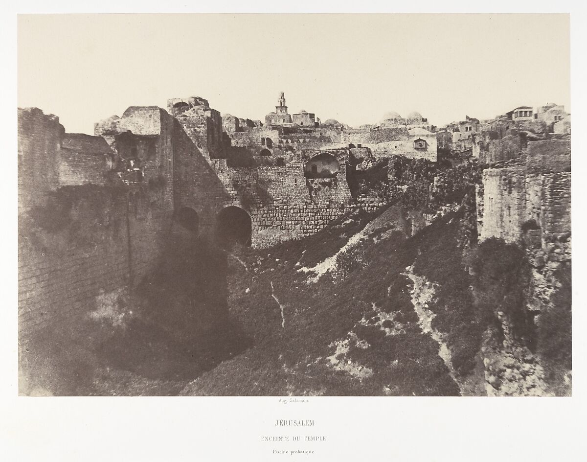 Jérusalem, Enceinte du Temple, Piscine probatique, 1, Auguste Salzmann (French, 1824–1872), Salted paper print from paper negative 