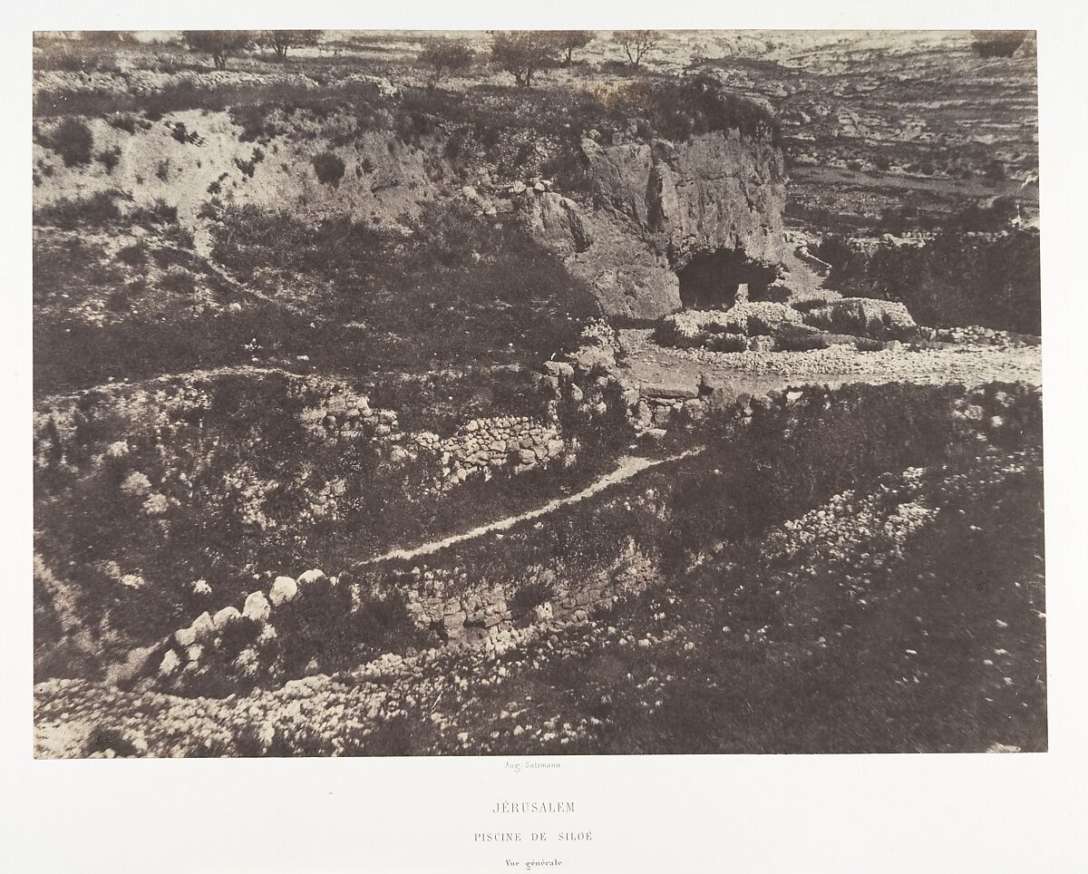 Jérusalem, Piscine de Siloe, Vue générale, Auguste Salzmann (French, 1824–1872), Salted paper print from paper negative 