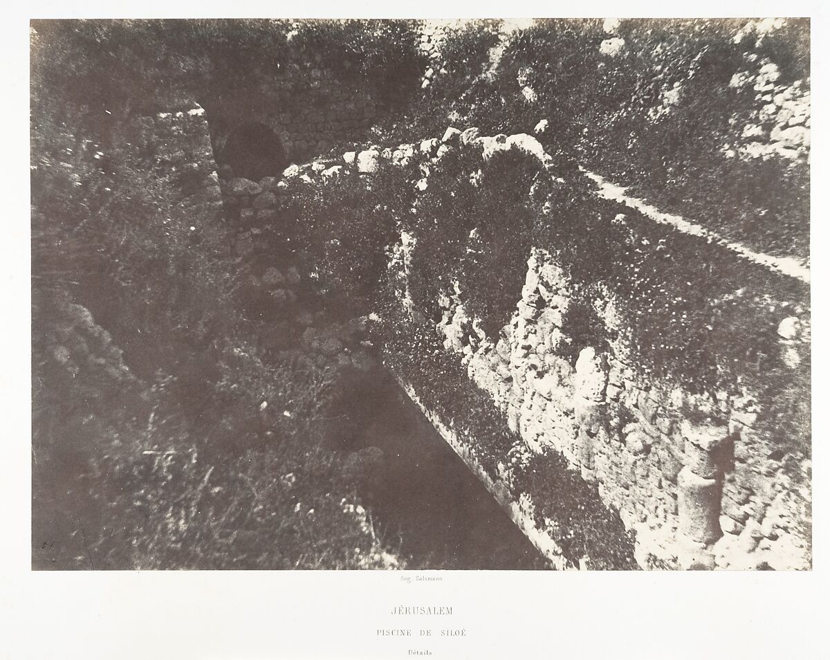 Jérusalem, Piscine de Siloe, Détails, Auguste Salzmann (French, 1824–1872), Salted paper print from paper negative 