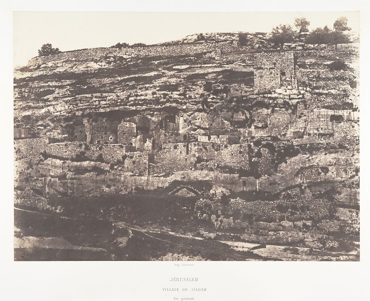 Jérusalem, Village de Siloam, Vue générale, Auguste Salzmann (French, 1824–1872), Salted paper print from paper negative 