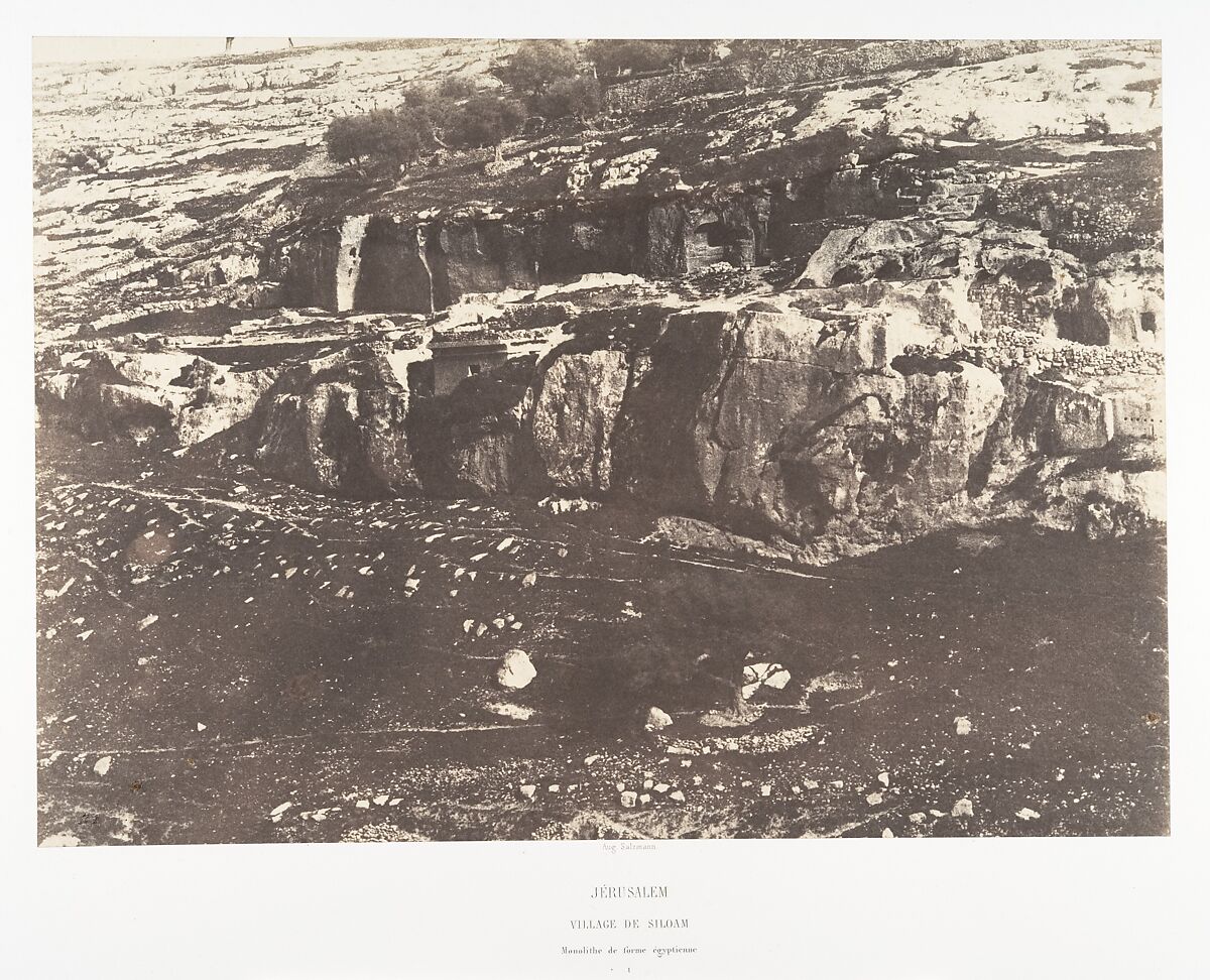 Jérusalem, Village de Siloam, Monolithe de forme égyptienne, 1, Auguste Salzmann (French, 1824–1872), Salted paper print from paper negative 