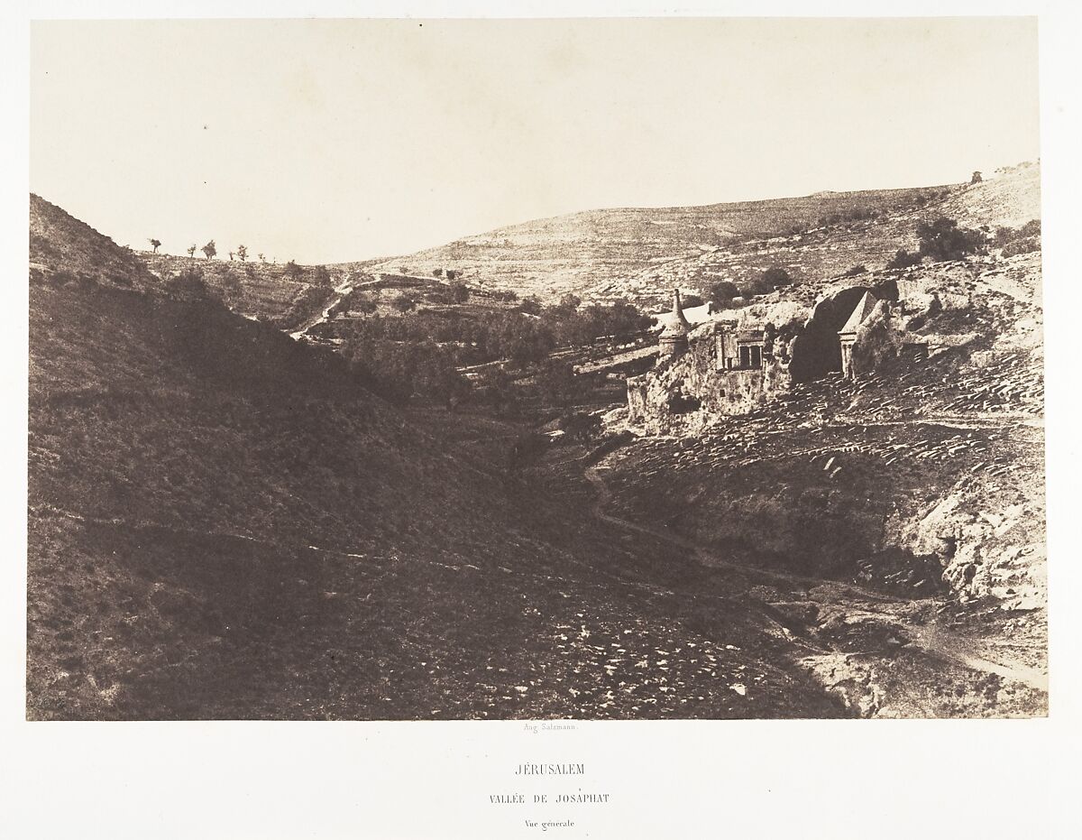 Jérusalem, Vallée de Josaphat, Vue générale, Auguste Salzmann (French, 1824–1872), Salted paper print from paper negative 
