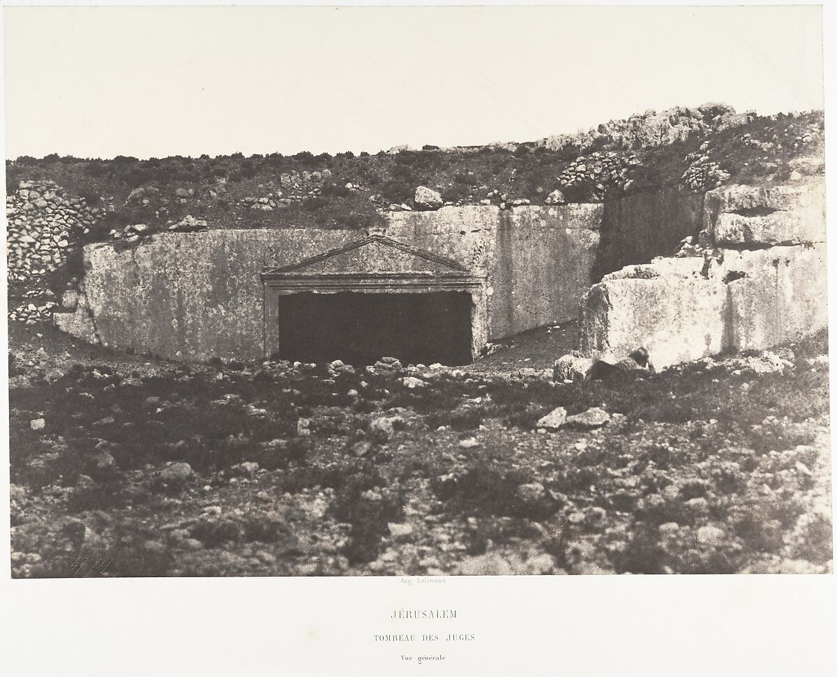 Jérusalem, Tombeau des Juges, Vue générale, Auguste Salzmann (French, 1824–1872), Salted paper print from paper negative 