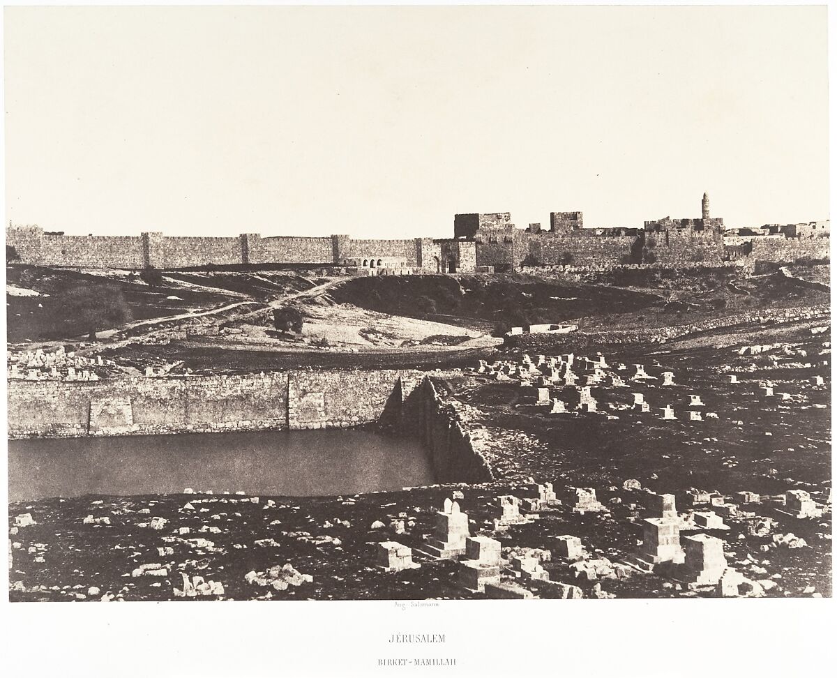 Jérusalem, Birket-Mamillah, Auguste Salzmann (French, 1824–1872), Salted paper print from paper negative 
